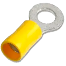 6mm Ring Crimp Terminal Yellow 48A, Bag of 10, for 4mm or 6mm cable