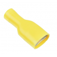 10 x Yellow fully pre-insulated 9.5mm FEMALE SPADE TERMINAL